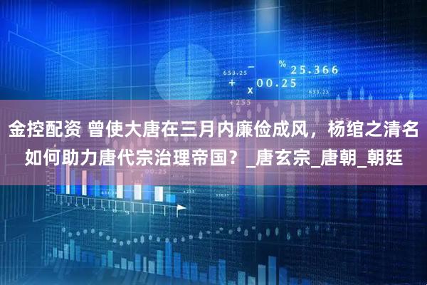 金控配资 曾使大唐在三月内廉俭成风，杨绾之清名如何助力唐代宗治理帝国？_唐玄宗_唐朝_朝廷